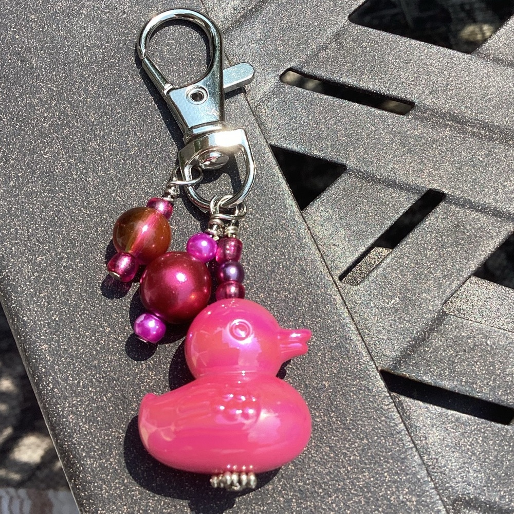 Pink ducky purse charm